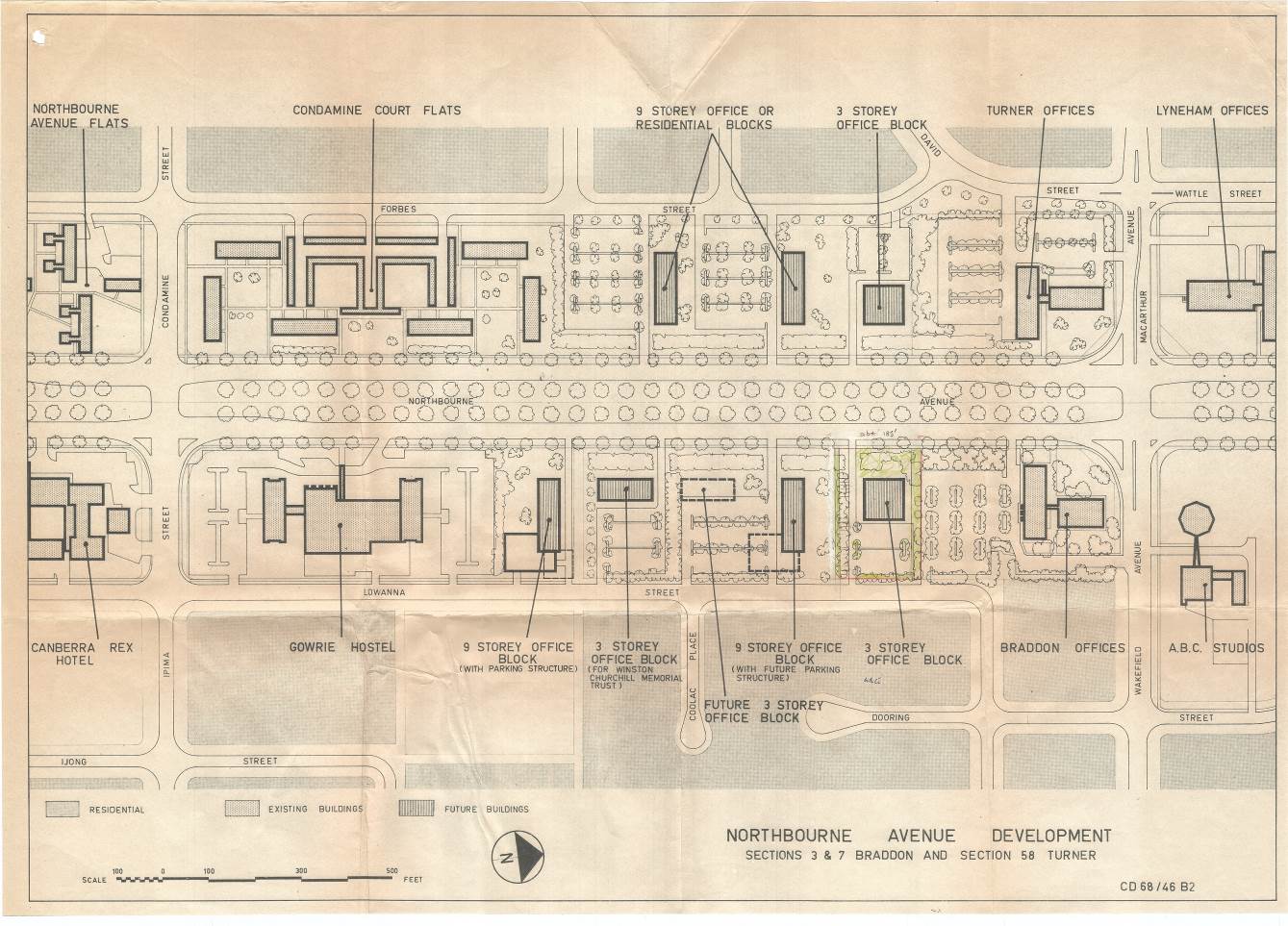 Original NCDC plans for Northbourne Avenue