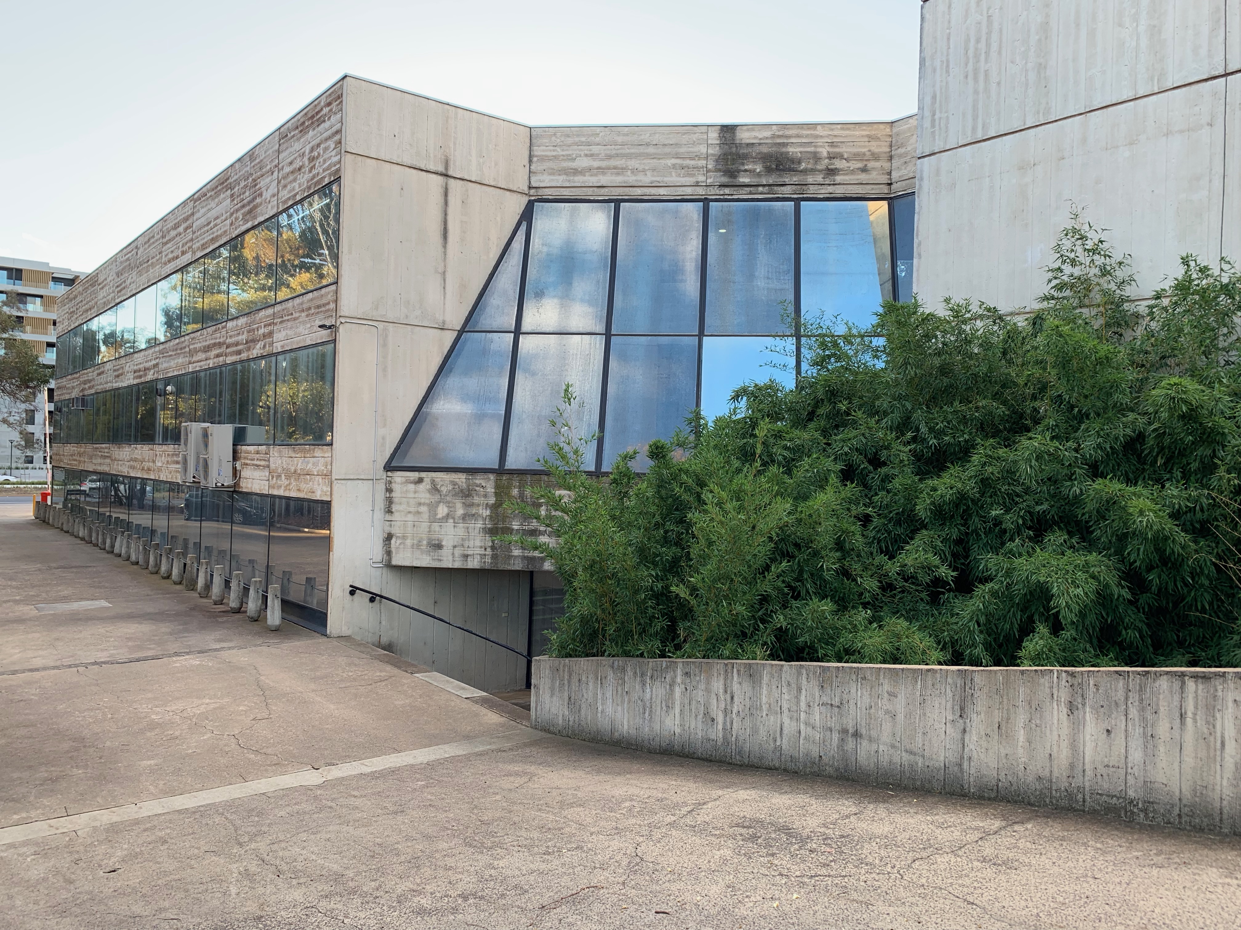 Churchill House's sloping structural fins